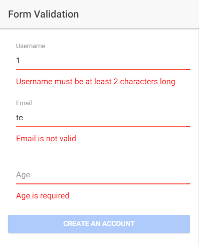 Validation messages