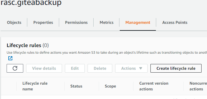 create lifecycle rule