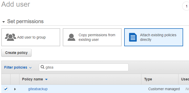 attach policy