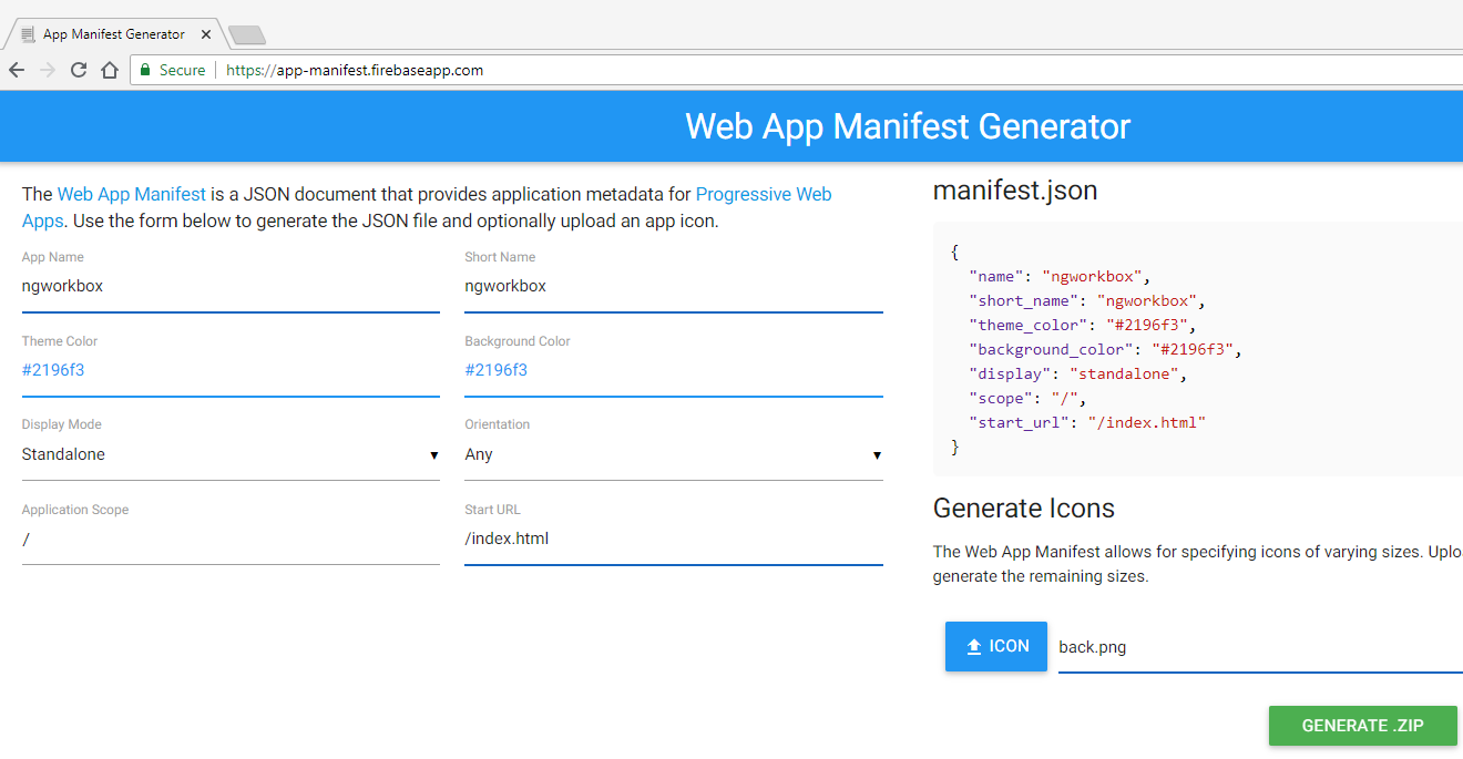 manifest generator