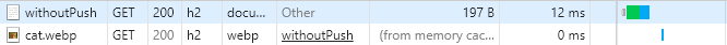 without push populated cache
