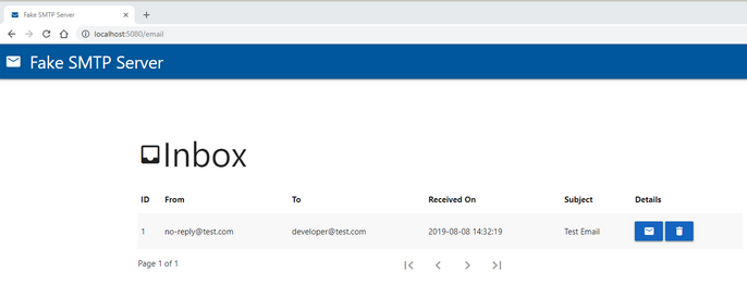 fake-smtp-server java list