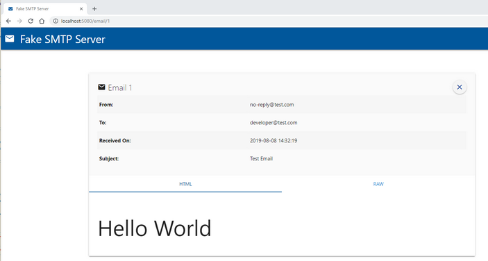 fake-smtp-server java detail