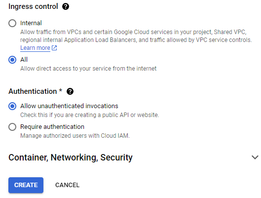cloud run config 2