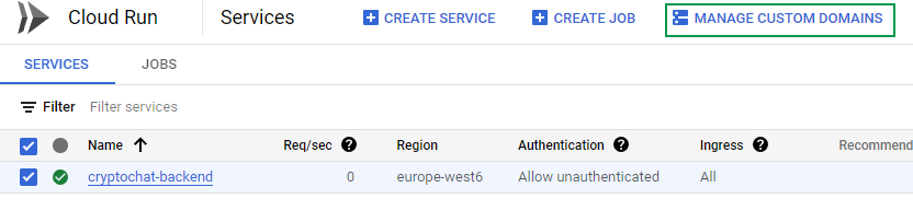 manage custom domain